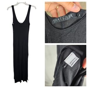 Thatcher Collection Revolve Womens Large Black Body Con Tank Ribbed Maxi Dress
